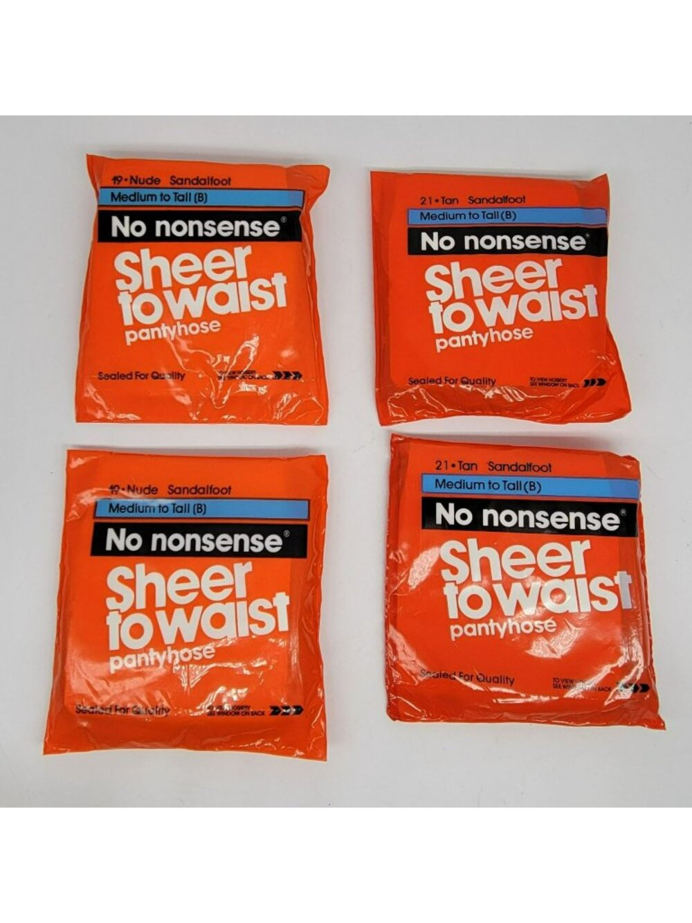 New! No Nonsense Sheer To Waist Pantyhose Medium To Tall B Sandalfoot Nude & Tan